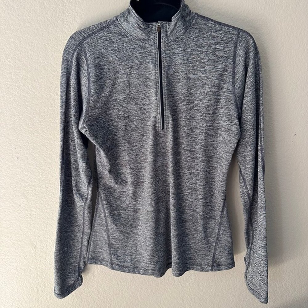 Nike Dri-Fit Long Sleeves Collared Workout Clothes Gray Running Gym Medium